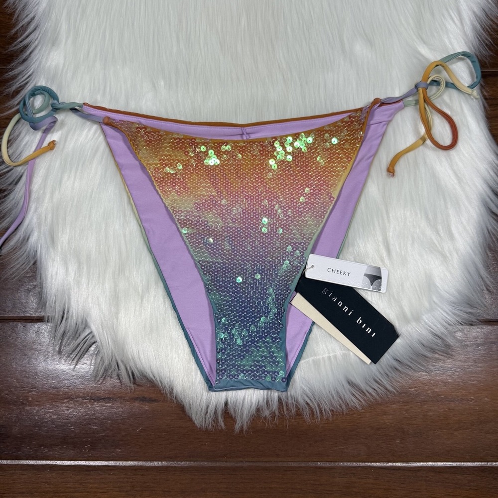 Gianni Bini x Dannijo Size Large Sequin Frankie Top Jayla Bikini Bottom Swimsuit - Picture 6 of 12